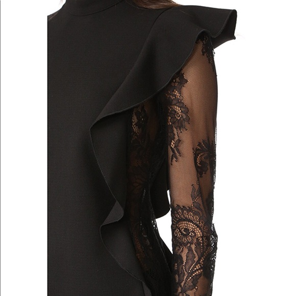 Self-Portrait Black Lace Ophelia Top Sz 2 - Picture 3 of 8